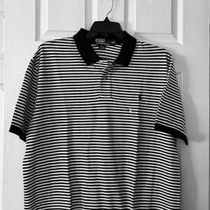 Polo by Ralph Lauren Black and White Striped Shirt Size XXL